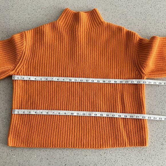 100% Wool Stockholm Atelier & Other Stories S Sweater Ribbed Orange Mock Neck - Picture 4 of 7